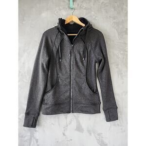 Lululemon Scuba Jacket Womens Size 6 Pockets Zip Hoodie Velour Fleece Lined
